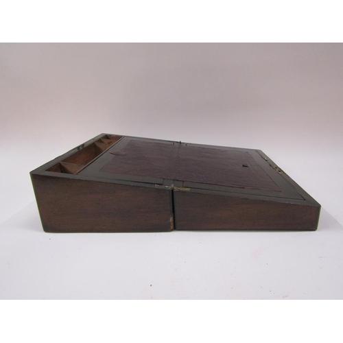 1353 - WALNUT BRASS BOUND WRITING BOX, 35CM W