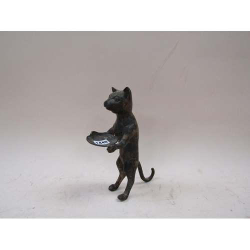 1445 - BRONZED METAL CAT WAITER