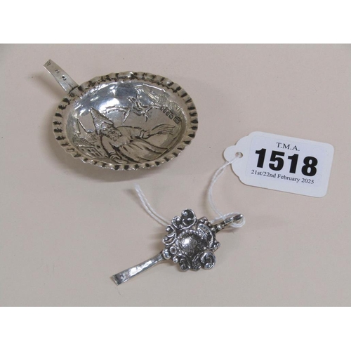 1518 - DUTCH SILVER SPOON (A/F) BROKEN HANDLE