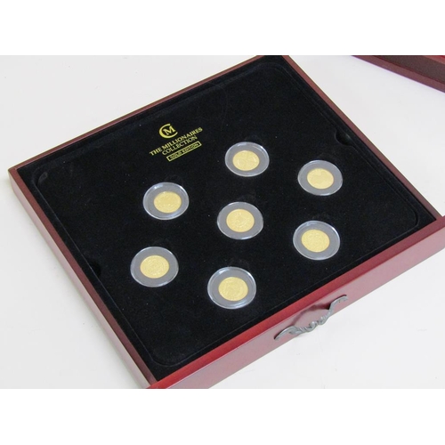 1523 - MILLIONAIRES COLLECTION GOLD EDITION SET 14 GOLD PROOF REPLICA COINS TO INC. 7 91.6% YELLOW GOLD AND... 