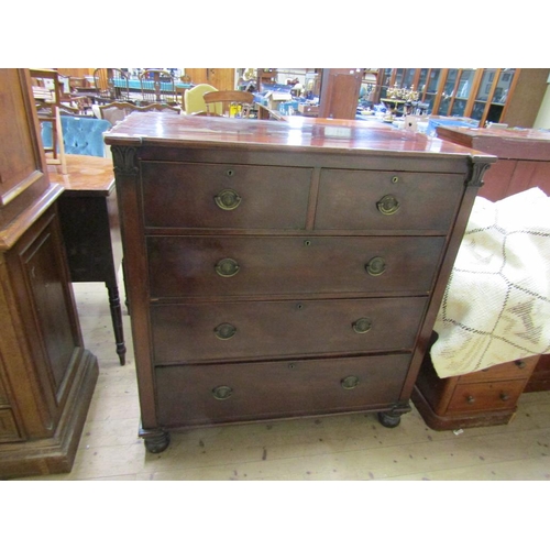 1921 - VICTORIAN MAHOGANY CHEST - TWO OVER THREE DRAWERS