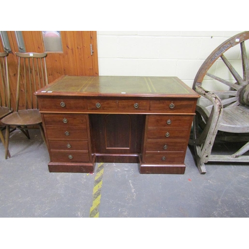 1930 - VICTORIAN LEATHER TOP TWIN PEDESTAL DESK