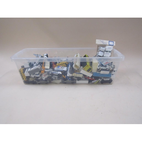 1333 - BOX OF DIECAST BUSES, LORRIES, PLANES ETC