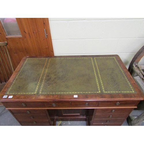 1930 - VICTORIAN LEATHER TOP TWIN PEDESTAL DESK