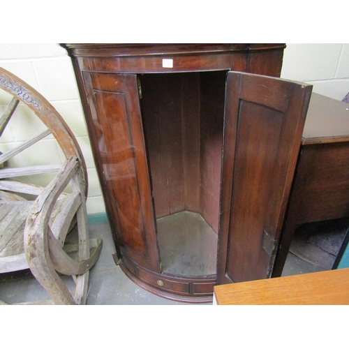 1932 - 19c FLAMED MAHOGANY CORNER CUPBOARD