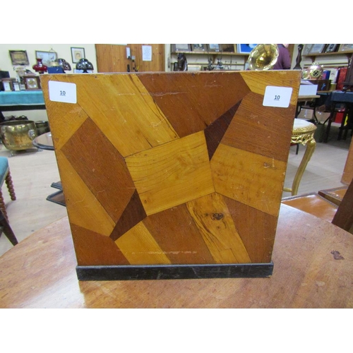 1376 - EARLY 20C PARQUETRY TABLE TOP CABINET OF FIVE SHORT AND ONE LONG DRAWER, 30CM W, 30CM H