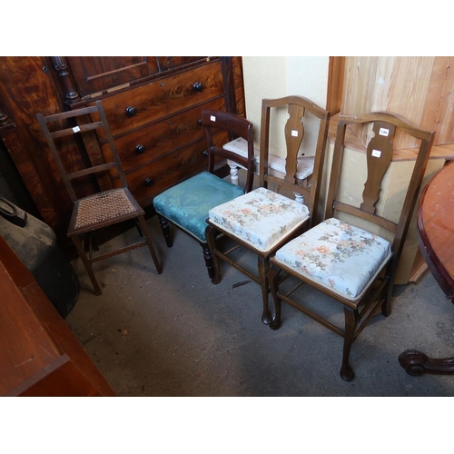 546 - FOUR MIXED DINING CHAIRS