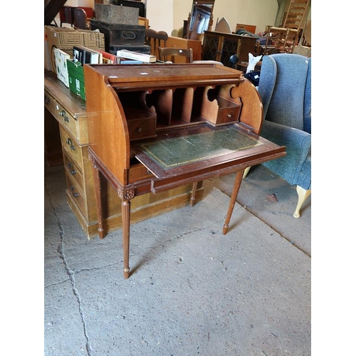 553 - REPRODUCTION INLAID CYLINDER BUREAU