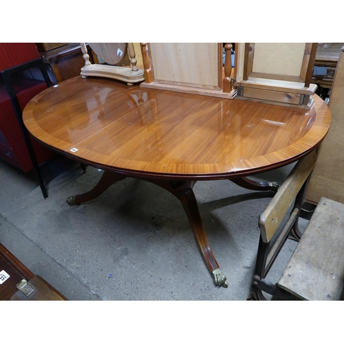 564 - REPRODUCTION MAHOGANY D END DINING TABLE