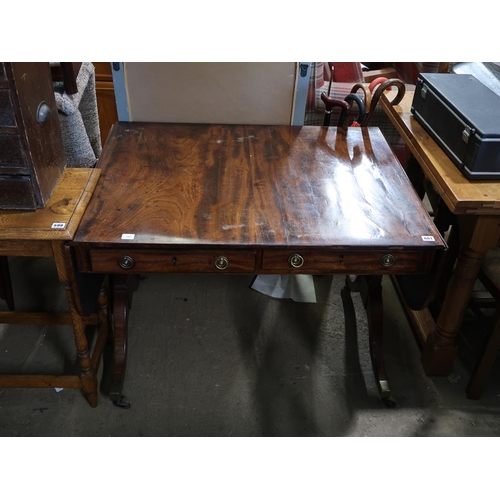 601 - 19c MAHOGANY SOFA TABLE