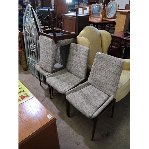 614 - FOUR TEAK FRAMED CHAIRS