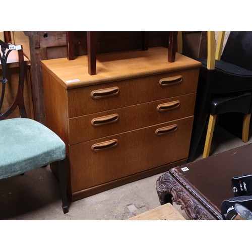 649 - TEAK THREE DRAWER CHEST