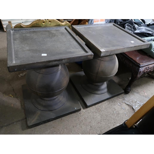 653 - TWO PEDESTAL TABLES