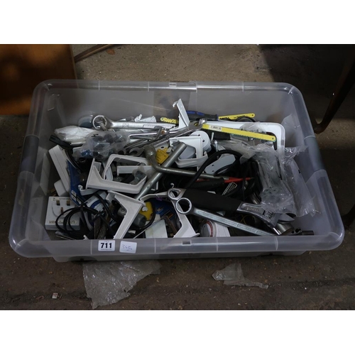 711 - QTY OF SPANNERS, TOOLS ETC