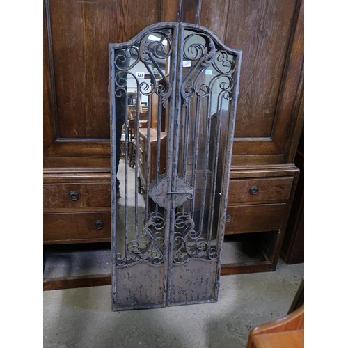 727 - CAST IRON GATED GARDEN MIRROR