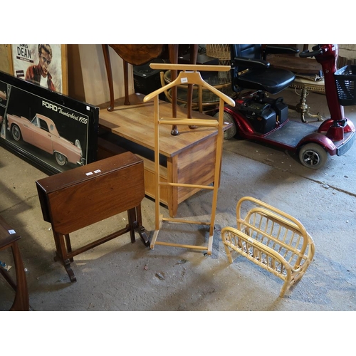 741 - MAGAZINE RACK, VALET STAND AND DROP LEAF TABLE