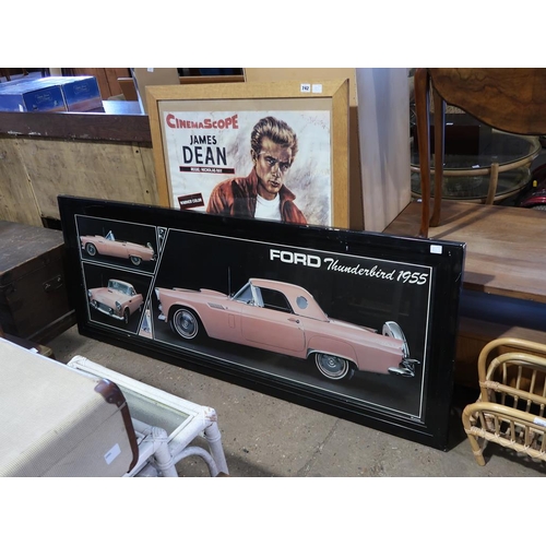 742 - FORD POSTER AND A JAMES DEAN POSTER