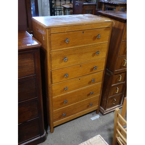 749 - OAK CHEST OF DRAWERS