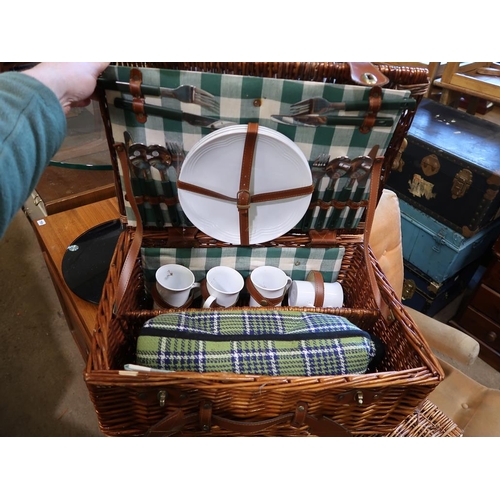 753 - TWO WICKER PICNIC BASKETS