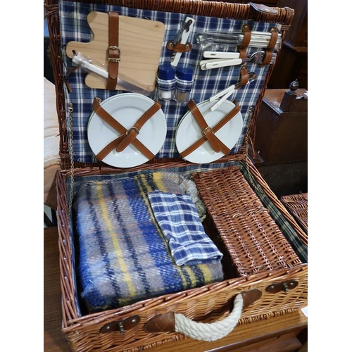 753 - TWO WICKER PICNIC BASKETS