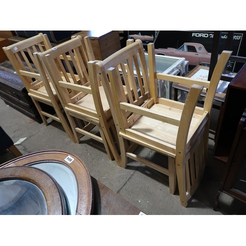 778 - SIX BEECH DINING CHAIRS