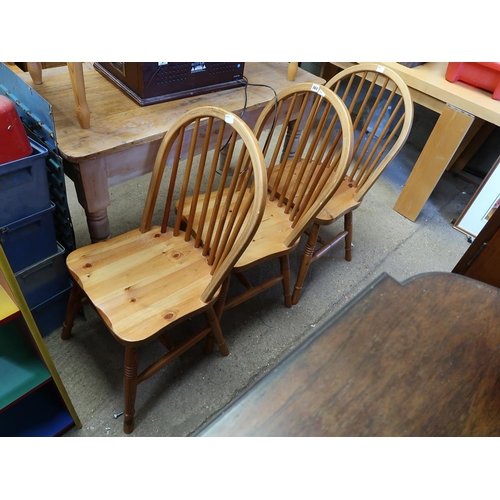 761 - THREE PINE CHAIRS