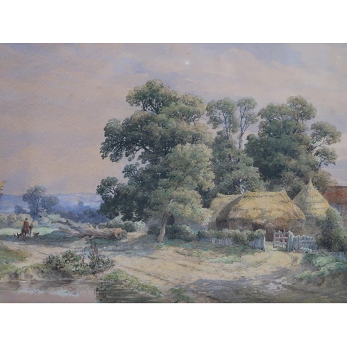 1396 - C DAVIDSON - NR. MIDHURST SUSSEX, SIGNED WATERCOLOUR, F/G, 32CM X 48CM