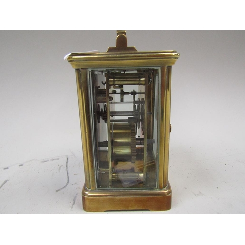 1538 - BRASS CASED CARRIAGE CLOCK, 12CM H