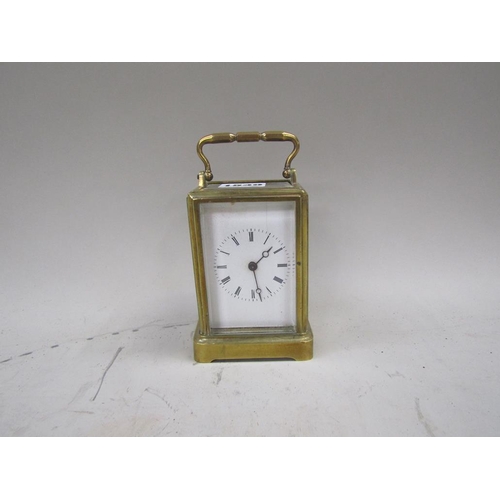 1539 - BRASS CASED CARRIAGE CLOCK, 13CM H