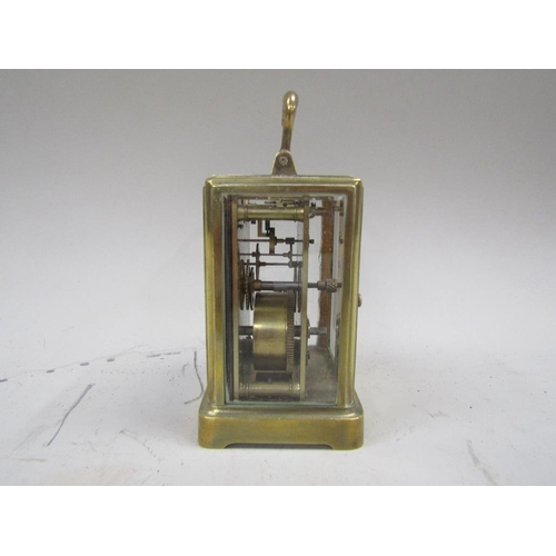 1539 - BRASS CASED CARRIAGE CLOCK, 13CM H