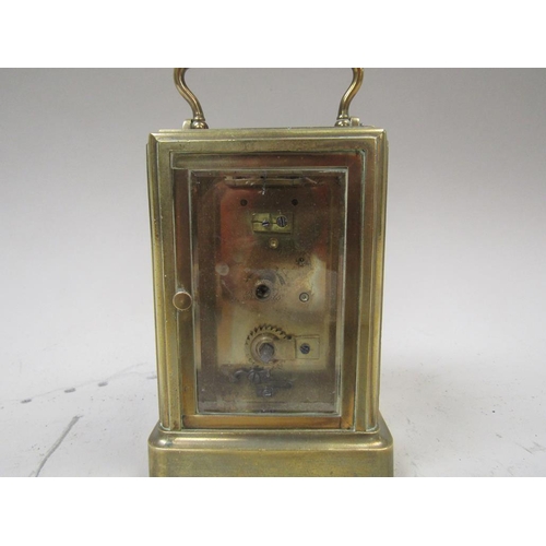 1539 - BRASS CASED CARRIAGE CLOCK, 13CM H