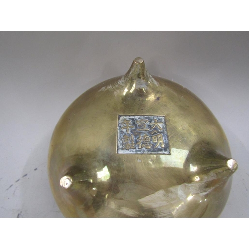 1542 - CHINESE BRONZED CENSER, 24CM W