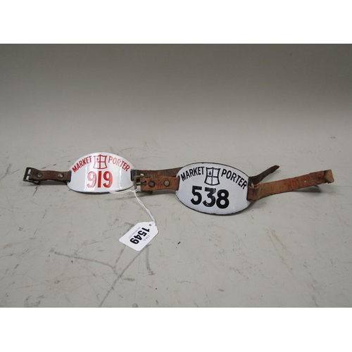 1549 - TWO MARKET PORTER ENAMEL ARMLETS
