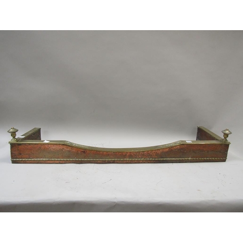 1559 - LATE 19C COPPER AND BRASS FENDER RAIL, 136CM W
