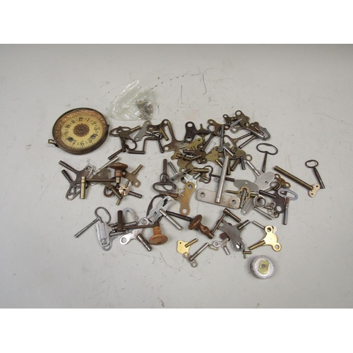 1563 - COLLECTION OF CLOCK KEYS, CLOCK FACE