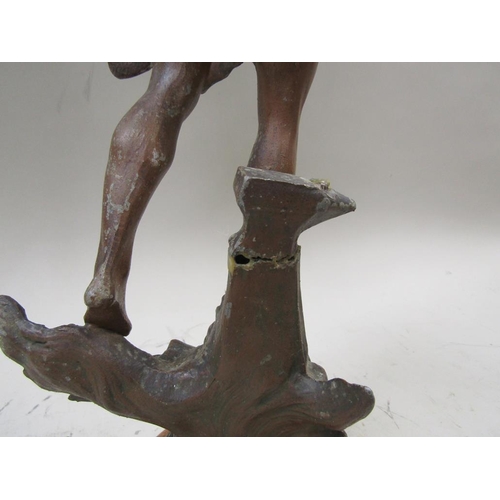 1565 - PAIR OF VICTORIAN PATINATED SPELTER FIGURES, EACH 55CM H