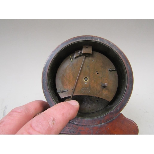 1570 - LATE 19C/EARLY 20C WALNUT CASED MANTEL CLOCK, 16CM H