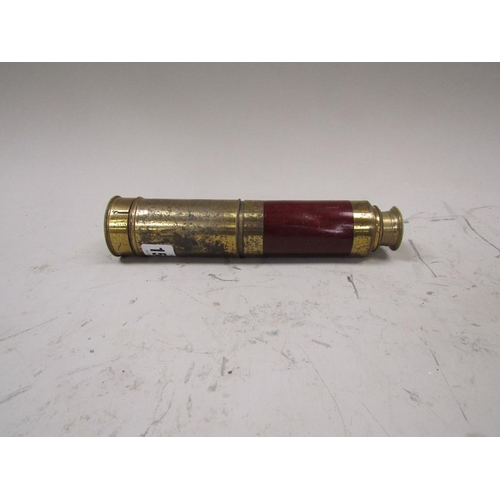 1581 - TOZER OF TORQUAY THREE DRAWER BRASS TELESCOPE, 60CM OPEN