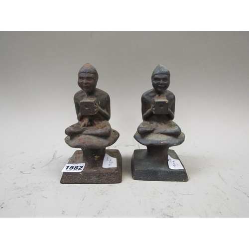 1582 - PAIR OF KODAK BROWNIE CAST FIGURES, 18CM H
