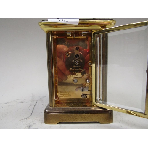 1583 - MATTHEW NORMAN BRASS CASED CARRIAGE CLOCK, 15CM H