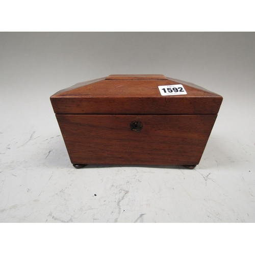 1592 - MAHOGANY TEA CADDY