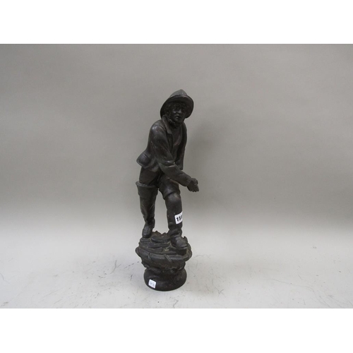 1595 - BRONZED METAL FIGURE OF A WORKMAN