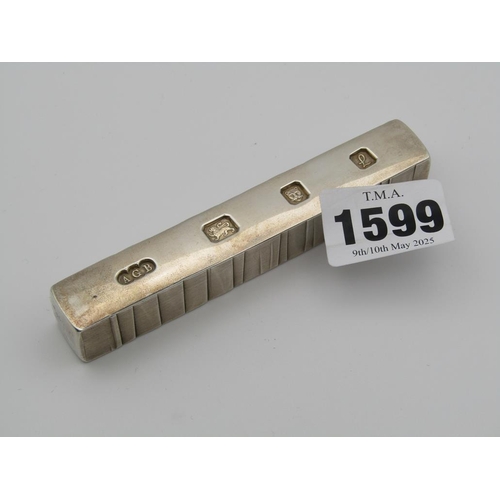 1599 - HALLMARKED SILVER INGOT 7.8ozt