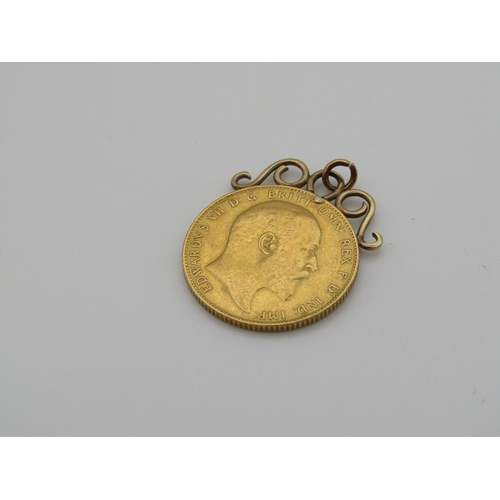 1601 - 1910 SOVEREIGN WITH ATTACHED PENDANT MOUNT