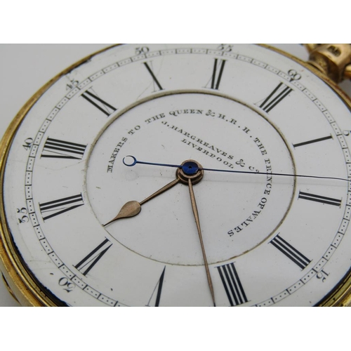 1604 - 18ct GOLD J HARGREAVES AND CO. LIVERPOOL POCKET WATCH 134g TOTAL
