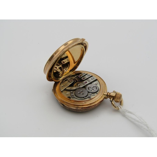 1606 - TIFFANY AND CO. NEW YORK GOLD AND ENAMEL FOB WATCH WITH DIAMOND CHIP BEZEL