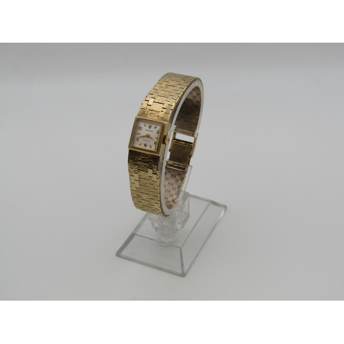 1607 - ROLEX PRECISION 9ct GOLD LADIES WATCH