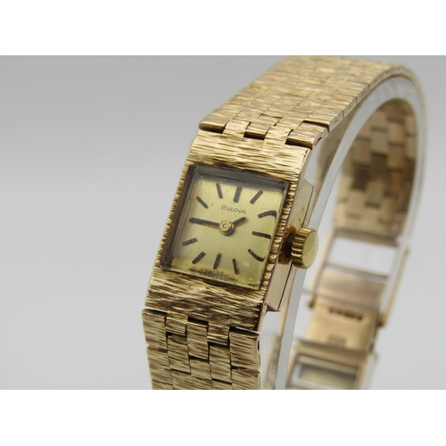 1620 - 9ct GOLD LADIES BULOVA WATCH