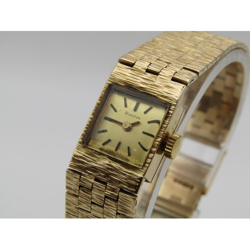 1620 - 9ct GOLD LADIES BULOVA WATCH