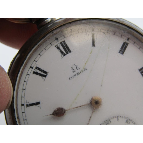 1631 - OMEGA STEEL CASED POCKET WATCH
